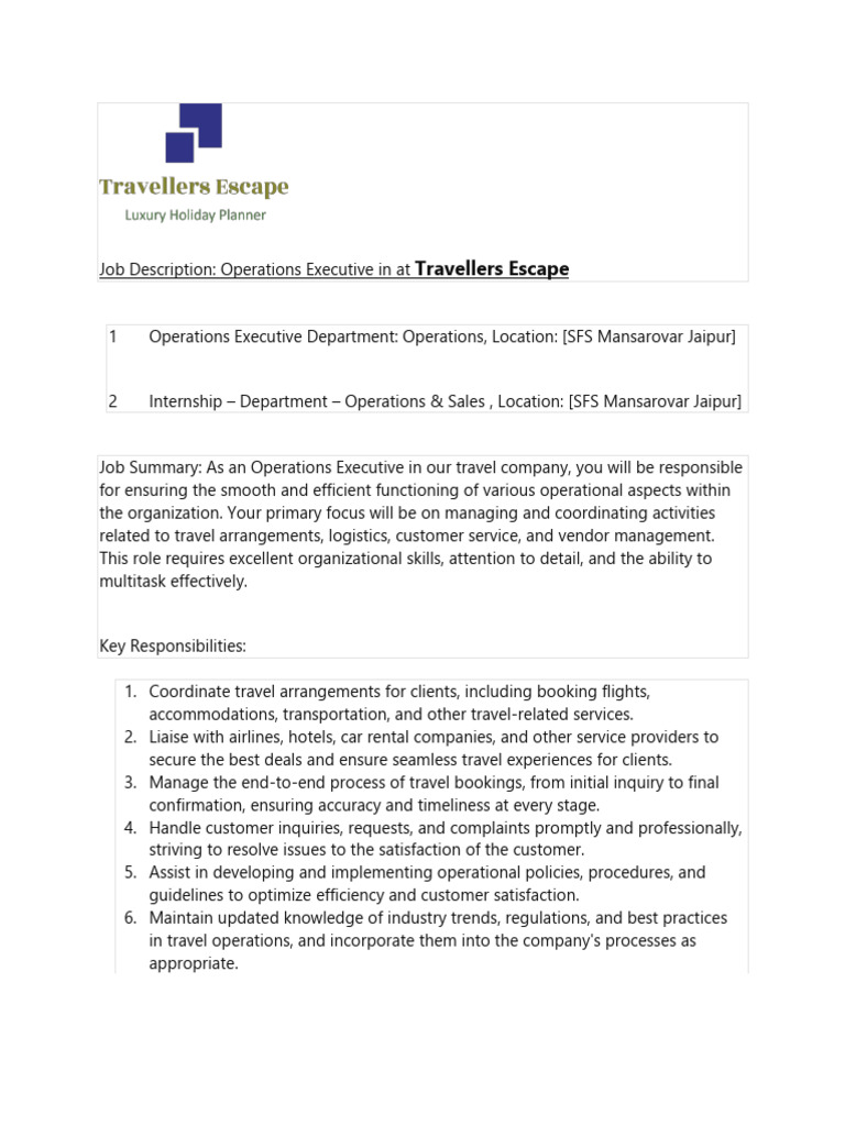 Operations Executive | PDF | Sales | Business