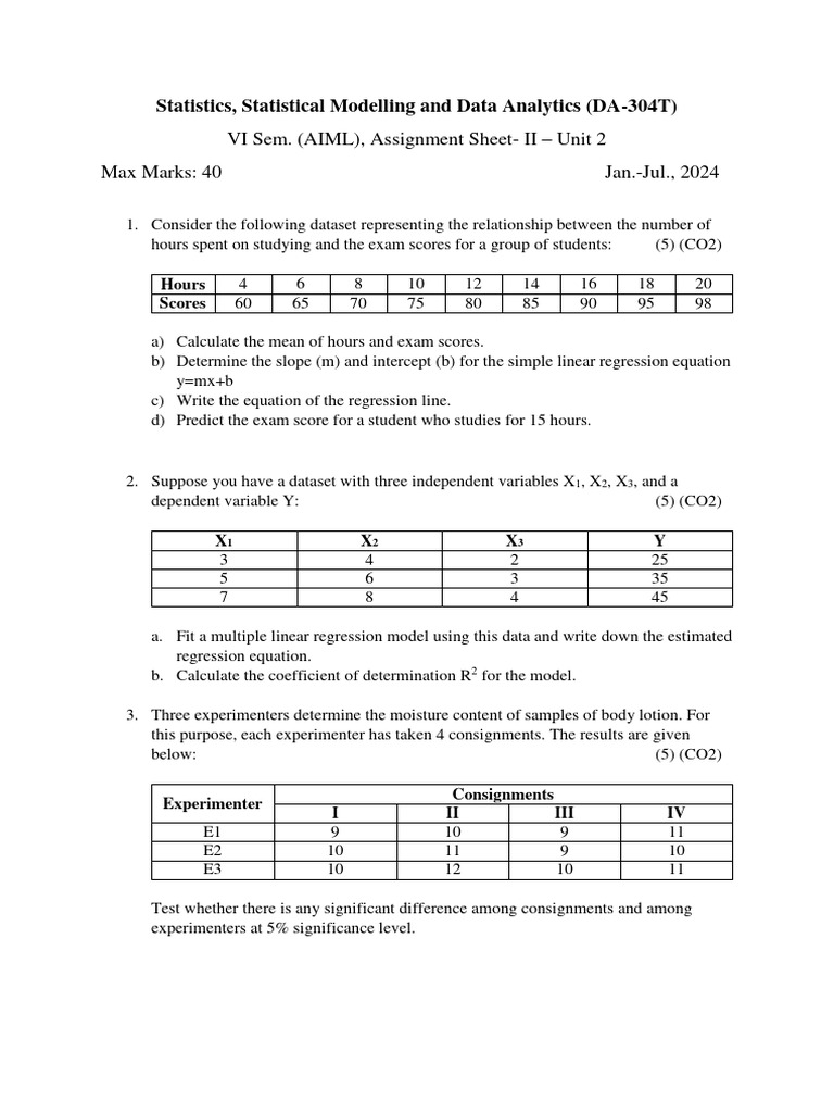 Assignment2 Stats | PDF | Analysis Of Variance | Regression Analysis