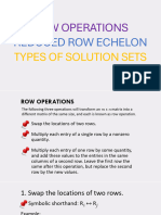 Row Operations RREF Solution Sets