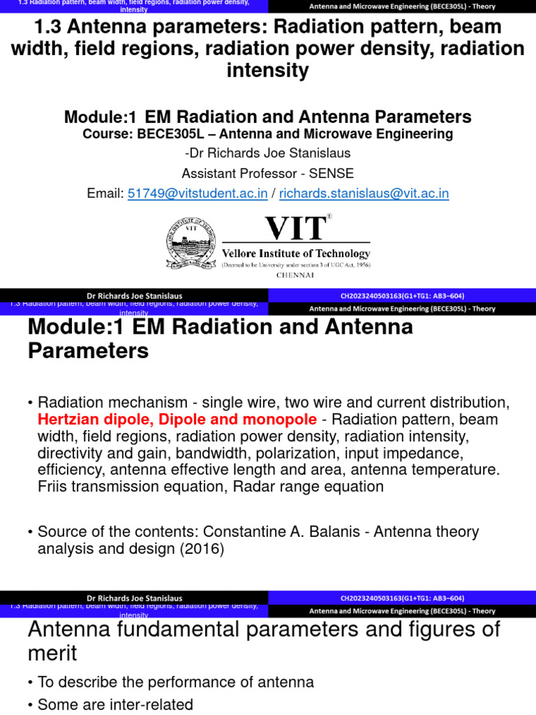 Antenna Parameters and Radiation Patterns | PDF | Antenna (Radio ...