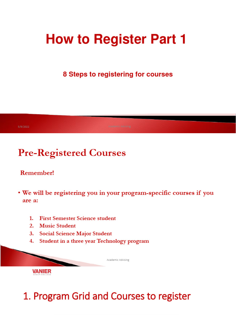 Course Registration Guide for Vanier | PDF | Internet | Software