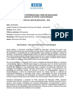 RELEASE - SEMINARIO INTERNACIONAL DE EDUCAÇÃO - Preliminar