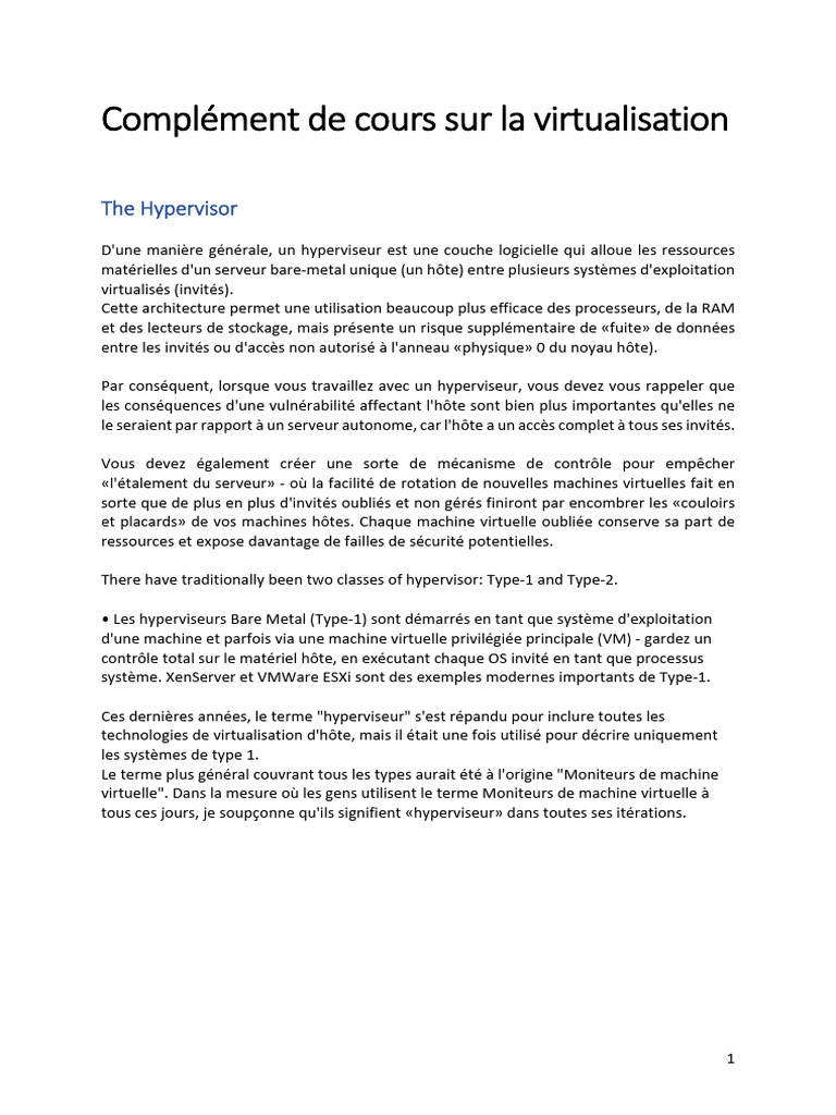 Virtualisation avec KVM et Hyperviseurs | PDF | Machine virtuelle ...