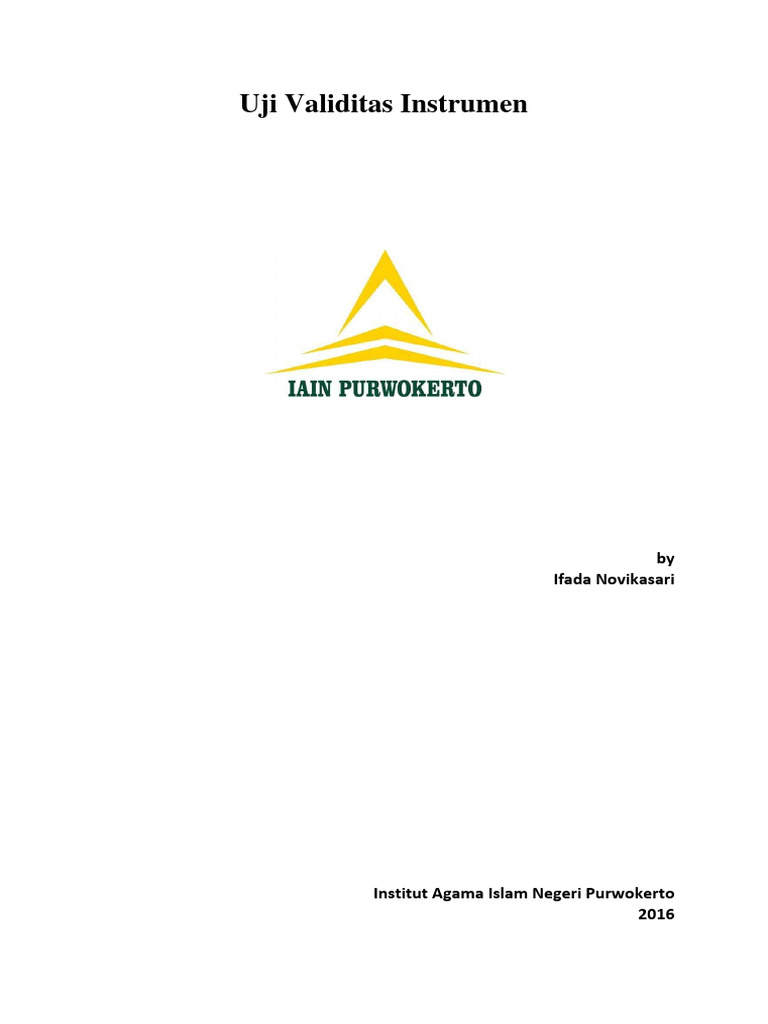 Uji Validitas Instrumen | PDF | Komputer | Teknologi & Rekayasa
