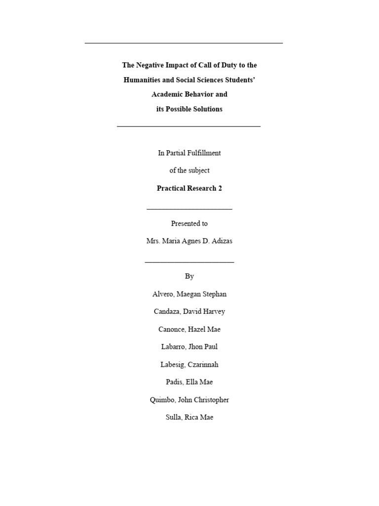 Reviewer The Negative Impact of Cod | PDF | Science | Adolescence