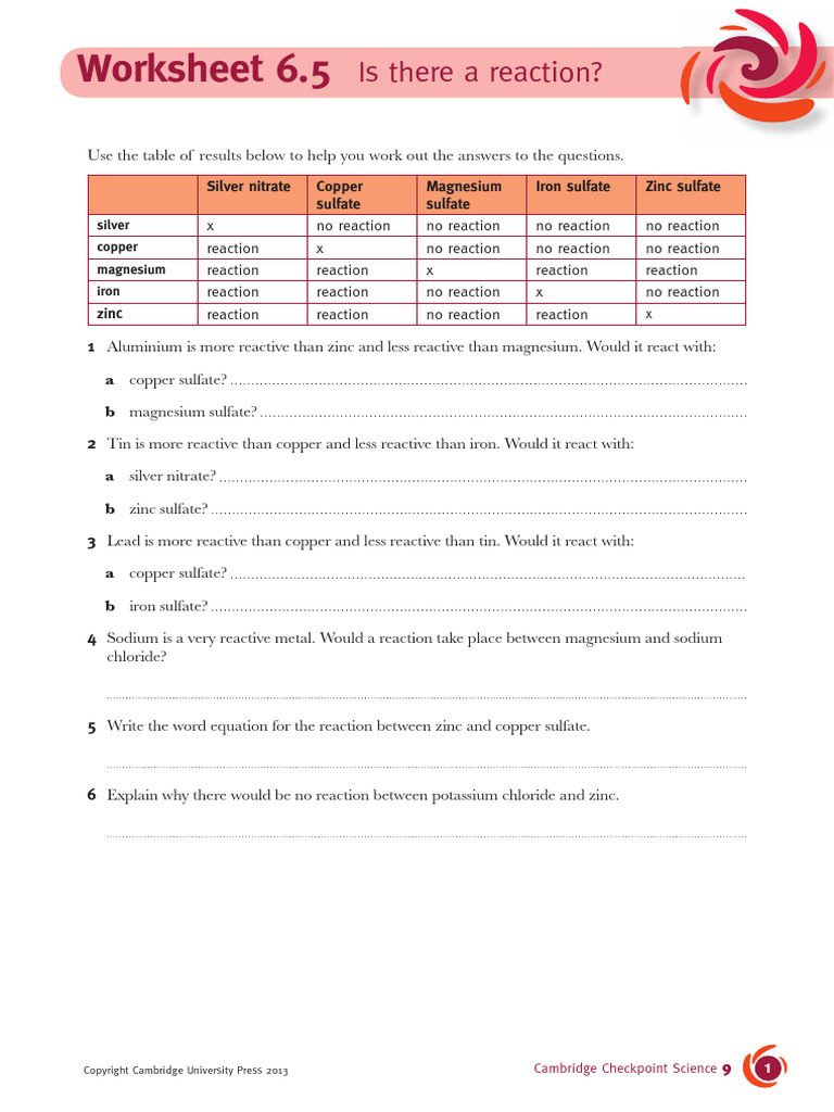 Worksheet 6.5 | PDF