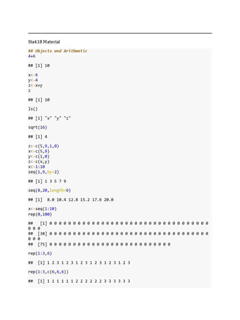 R Programming Basics and Exercises | PDF