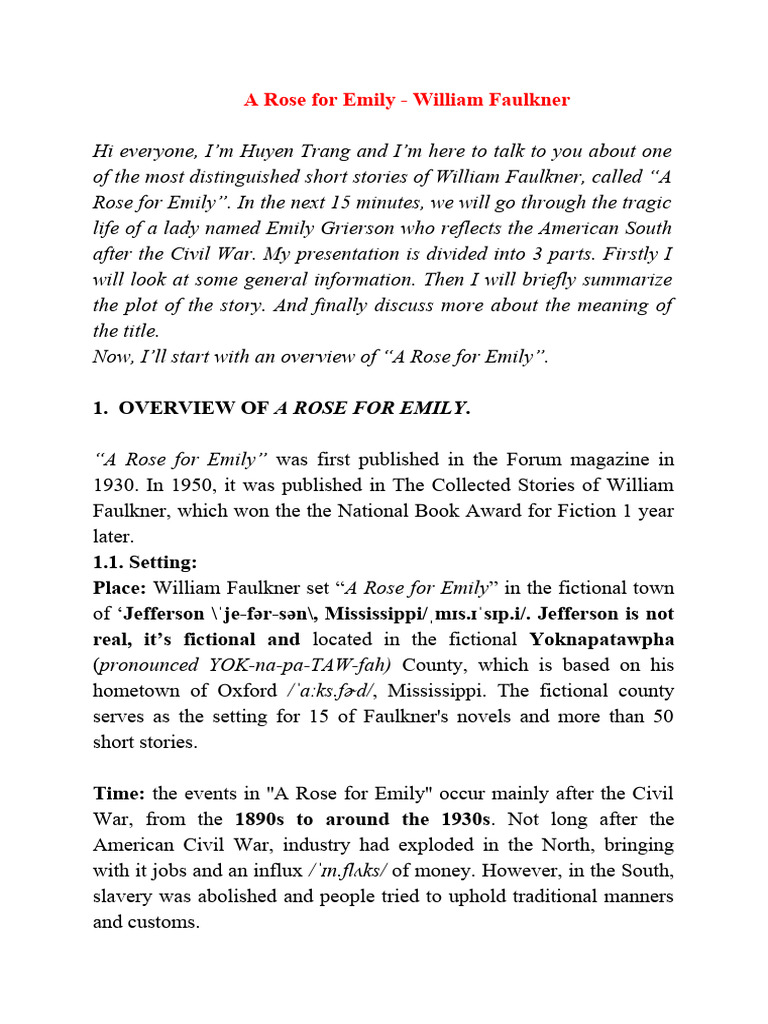 A Rose For Emily PDF