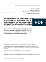 Princípios Da Universalidade e Integralidade Do SUS Sob A Ótica Das Doenças Raras