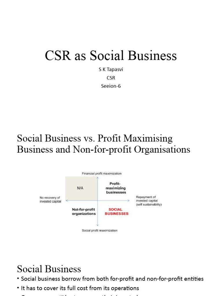 CSR As Social Business | PDF | Entrepreneurship | Employment