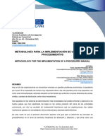 Metodología para La Implementación de Un Manual de Procedimientos