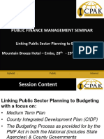 Linking Public Sector Planning To Budgeting1
