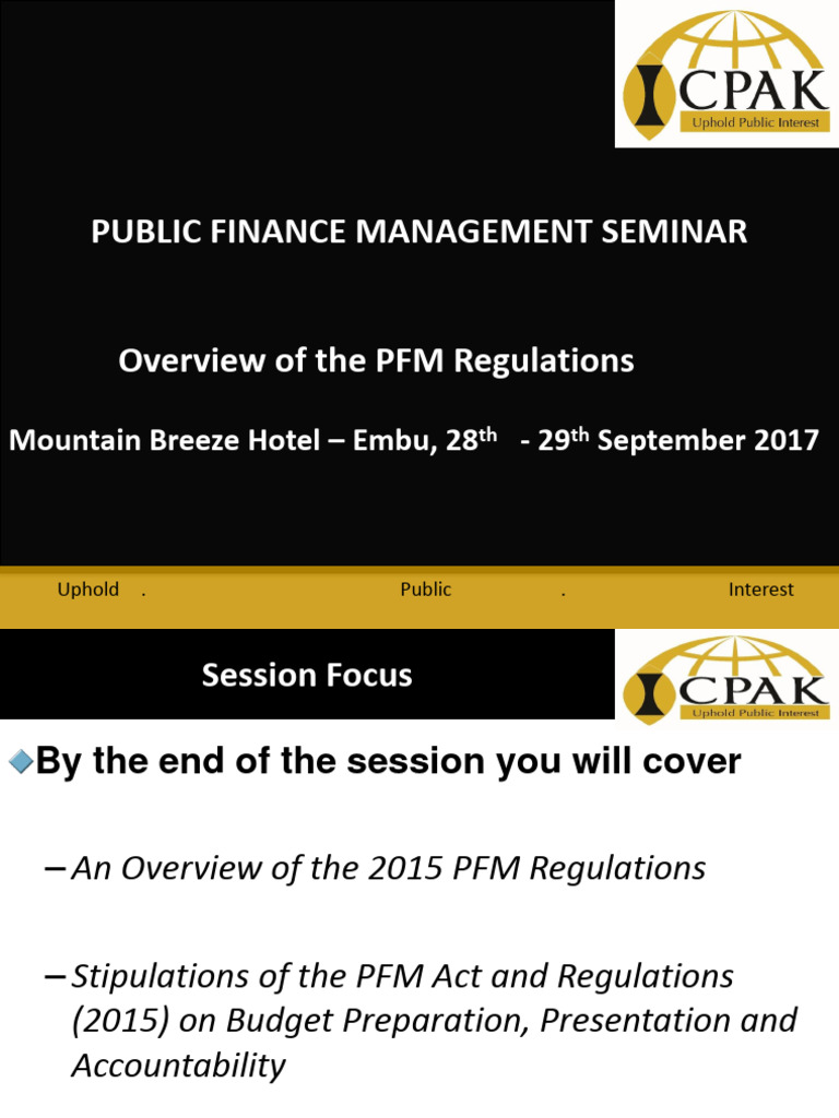 Overview of 2015 PFM Regulations | PDF | Budget | Internal Audit