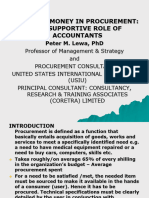 5.0 Value For Money in Procurement The Supportive Role of Accountants Dr. Peter Lewa