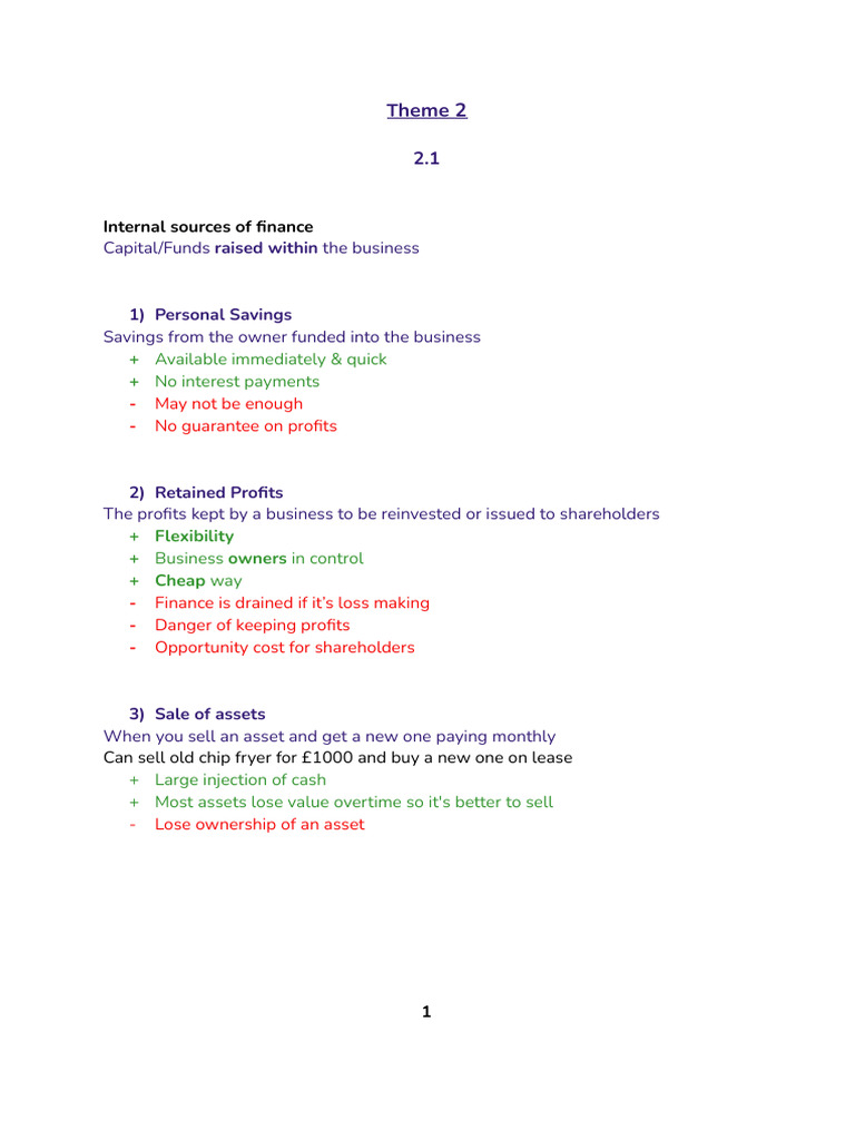 Internal and External Finance Sources | PDF | Forecasting | Turnover ...