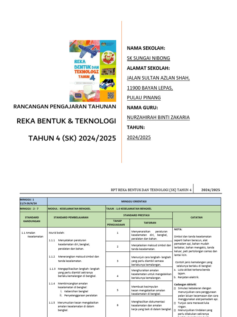 RPT RBT THN 4 (SK) 2024-2025 | PDF
