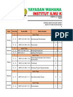 Jadwal Perkuliahan Semester I Kelas A, B C Dan D