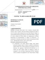 CAUSA 76-2023-0-0401-SP-CI-03: Corte Superior de Justicia de Arequipa Tercera Sala Civil