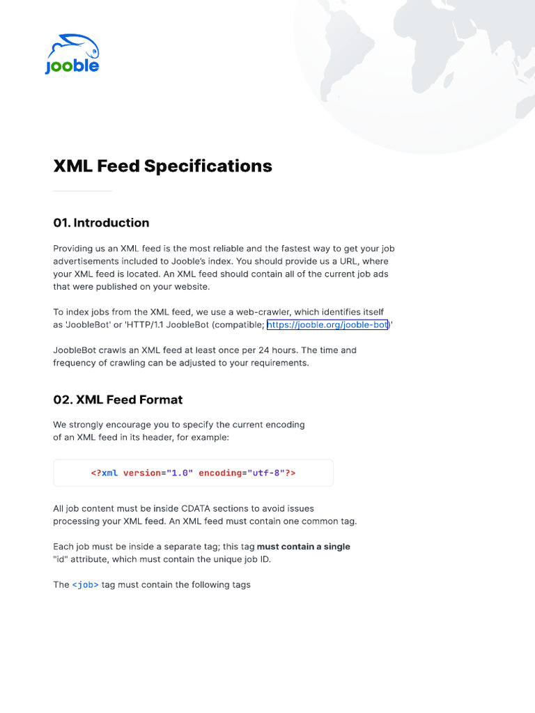 XML Feed Job Listing Guidelines | PDF | Xml | Computing