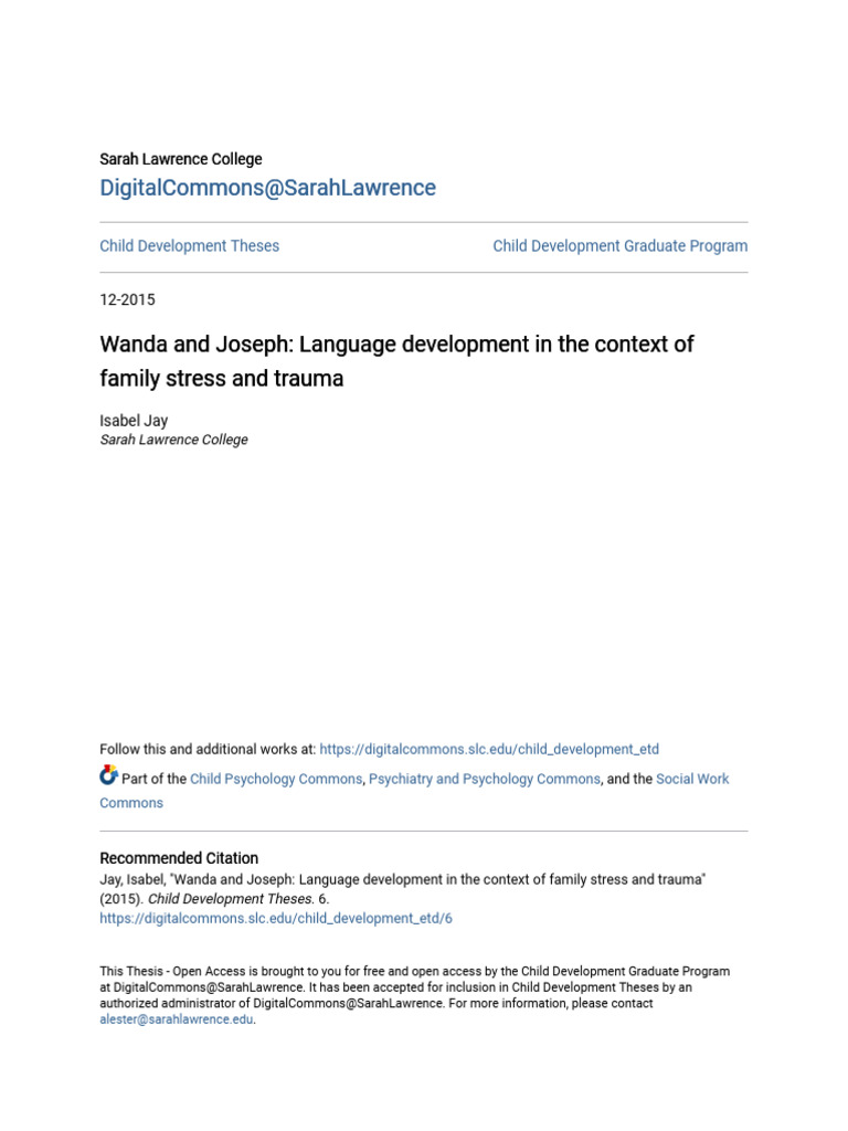 Wanda and Joseph_ Language development in the context of family s | PDF ...