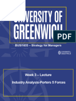 Lecture - Week 3 - Industry Analysis-Porters 5 Forces