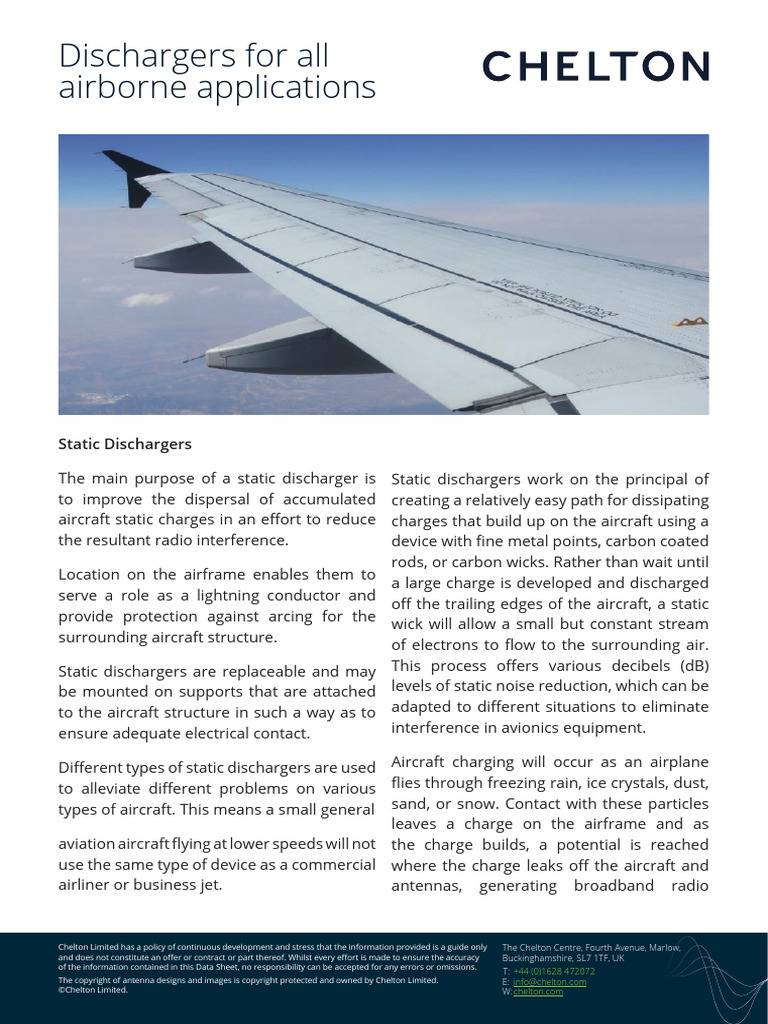 Chelton Static Dischargers Product Brochure | PDF | Electromagnetism ...