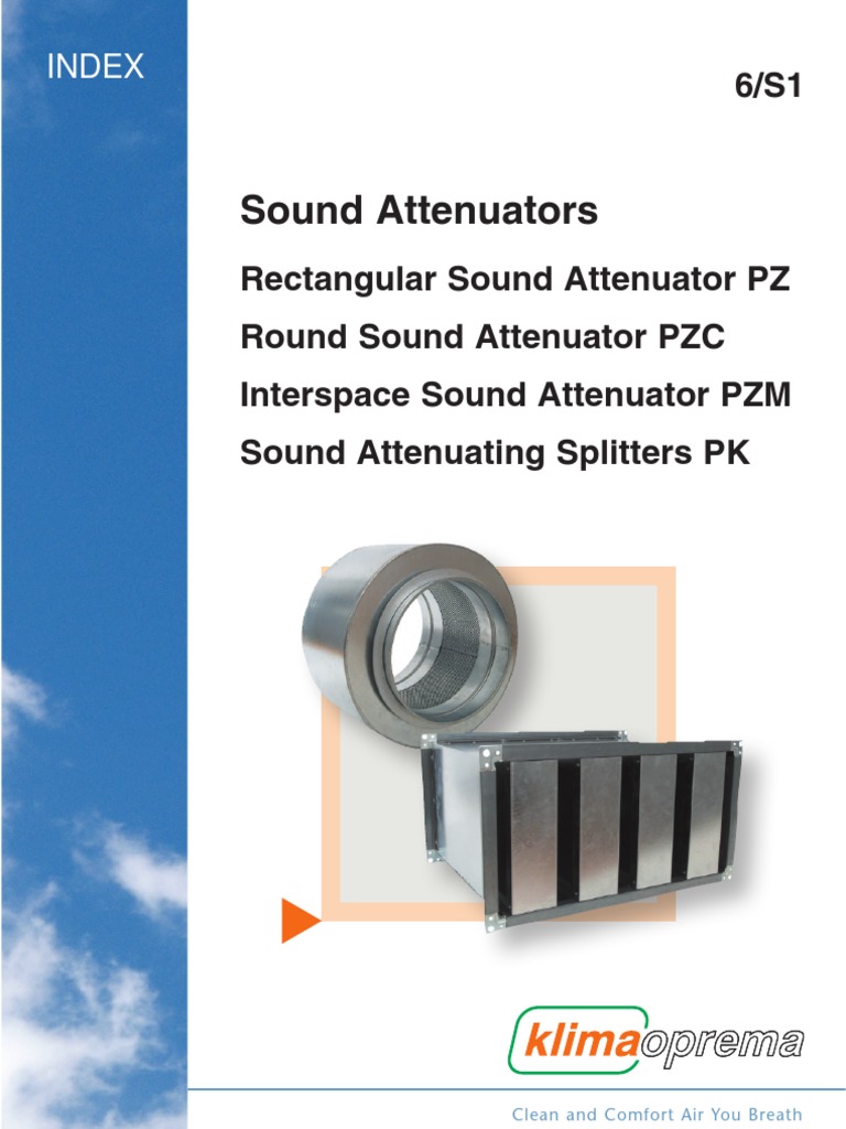 6S1 Sound Attenuators | PDF | Duct (Flow) | Attenuation