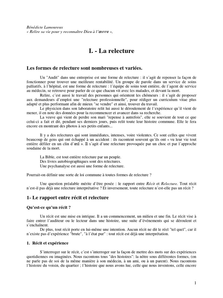 Relecture de vie et foi en Dieu | PDF | Eucharistie | Dieu