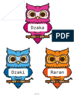 Owl Cut Outs With Editable Name Labels Us CM 126 - Ver - 1