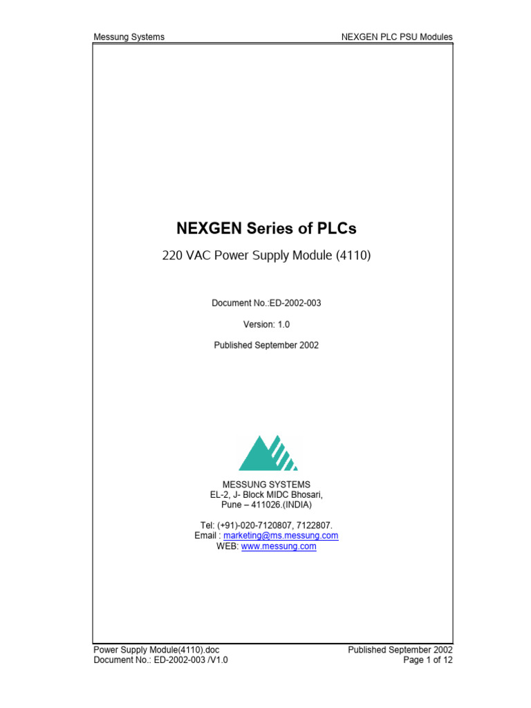 PLC Power Supply Module Guide | PDF | Power Supply | Amplifier