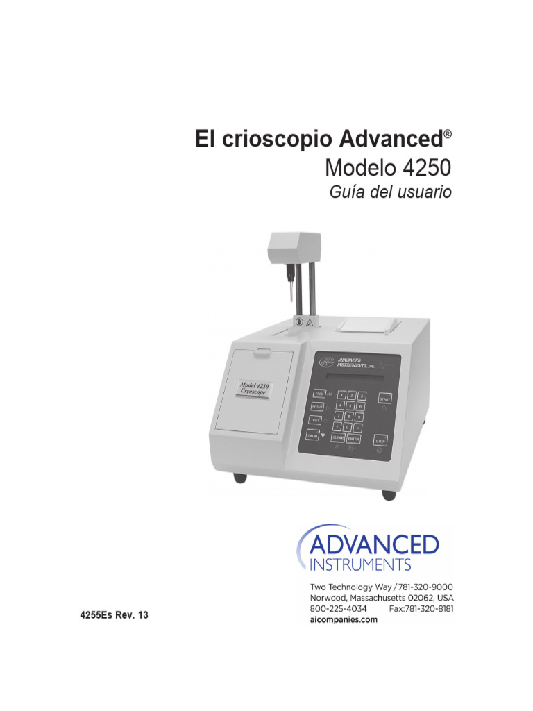 El Crioscopio Advanced: Modelo 4250 | PDF | Agua | Concentración