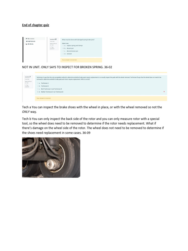 Automotive Brake Inspection Guide | PDF