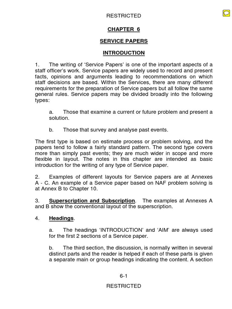 Service Paper Writing Guidelines | PDF | Staff (Military) | Argument