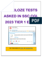 SSC CGL Pre 2023 Cloze Test English (Mock Format)