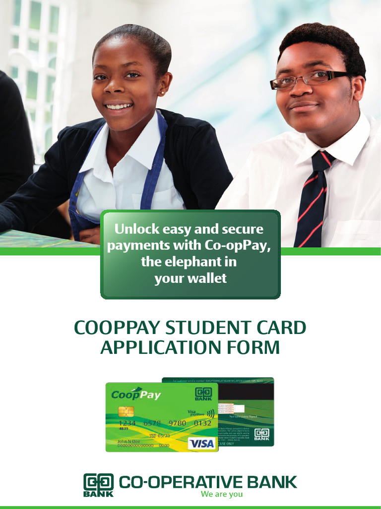 CoOp Pay Student Card App Form Download Free PDF Debit Card