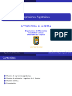 Expresiones Algebraicas: Introducci On Al Algebra