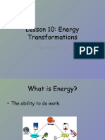 Lesson 10 Energy Transformations - Student