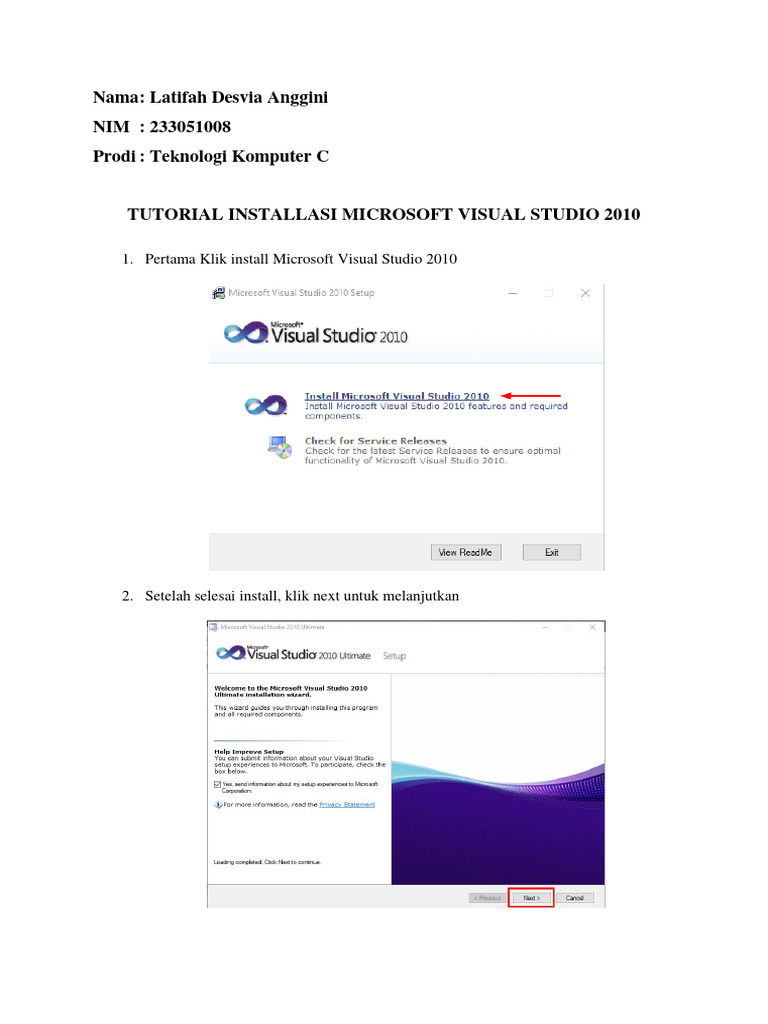 Tutorial Instalasi Visual Studio & SQL Server | PDF