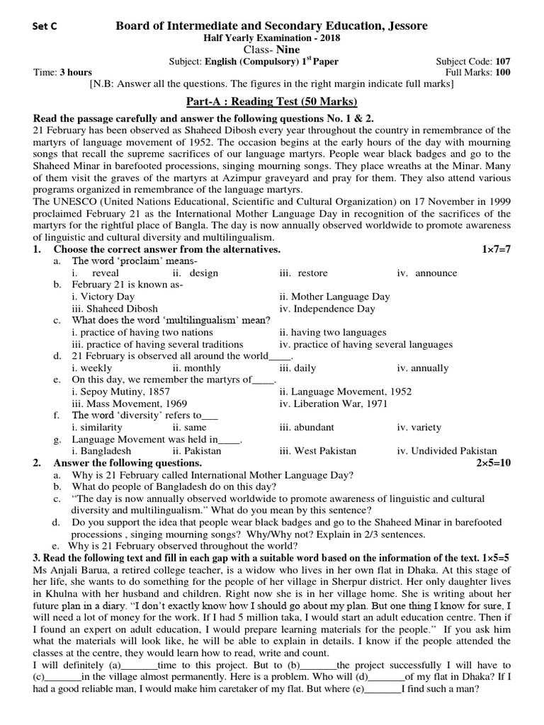 English 1ST Paper - 2023-11-14T125151.279 | PDF | William Wordsworth