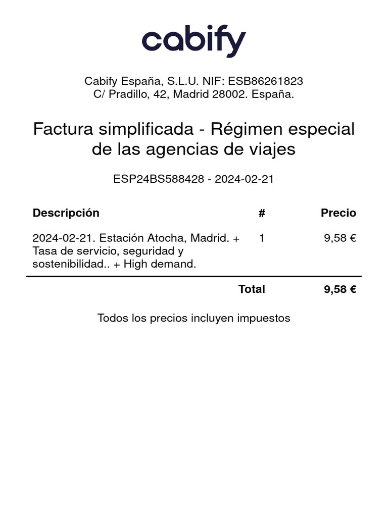 Cabify Sale ESP24BS588428 | PDF