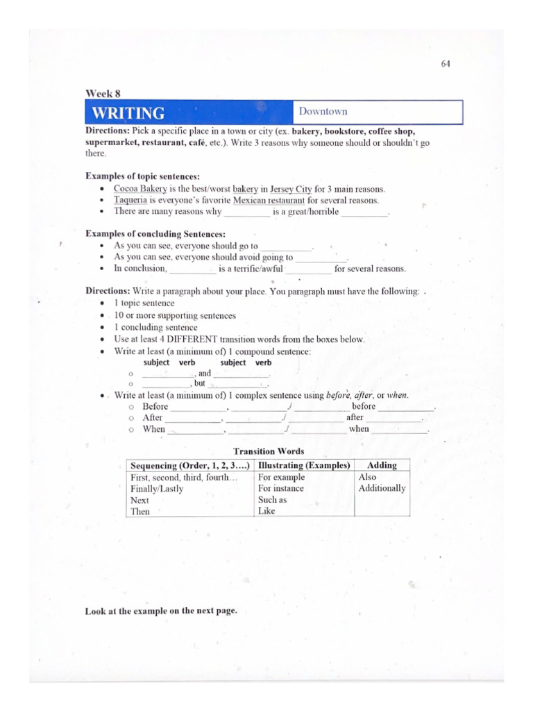 WRITING Book Week 8 and 9 | PDF