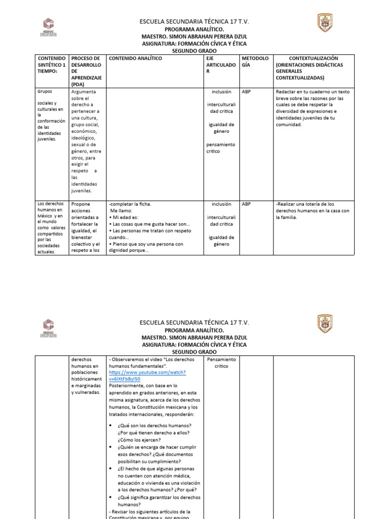 Programa Analitico de Force 2 | PDF | Democracia | Ideologías políticas