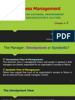 Business Management - Chapter 3 - Managing The External Environment and Organization's Culture