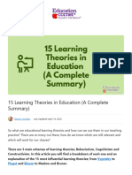 15 Learning Theories in Education (A Complete Summary)