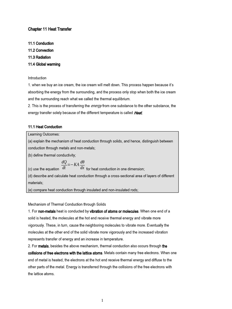 Chapter 11 Thermal Conduction | PDF | Greenhouse Effect | Convection