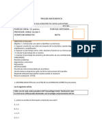 PRUEBA MATEMATICA To Porcentaje