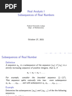 Subsequences of Real Numbers