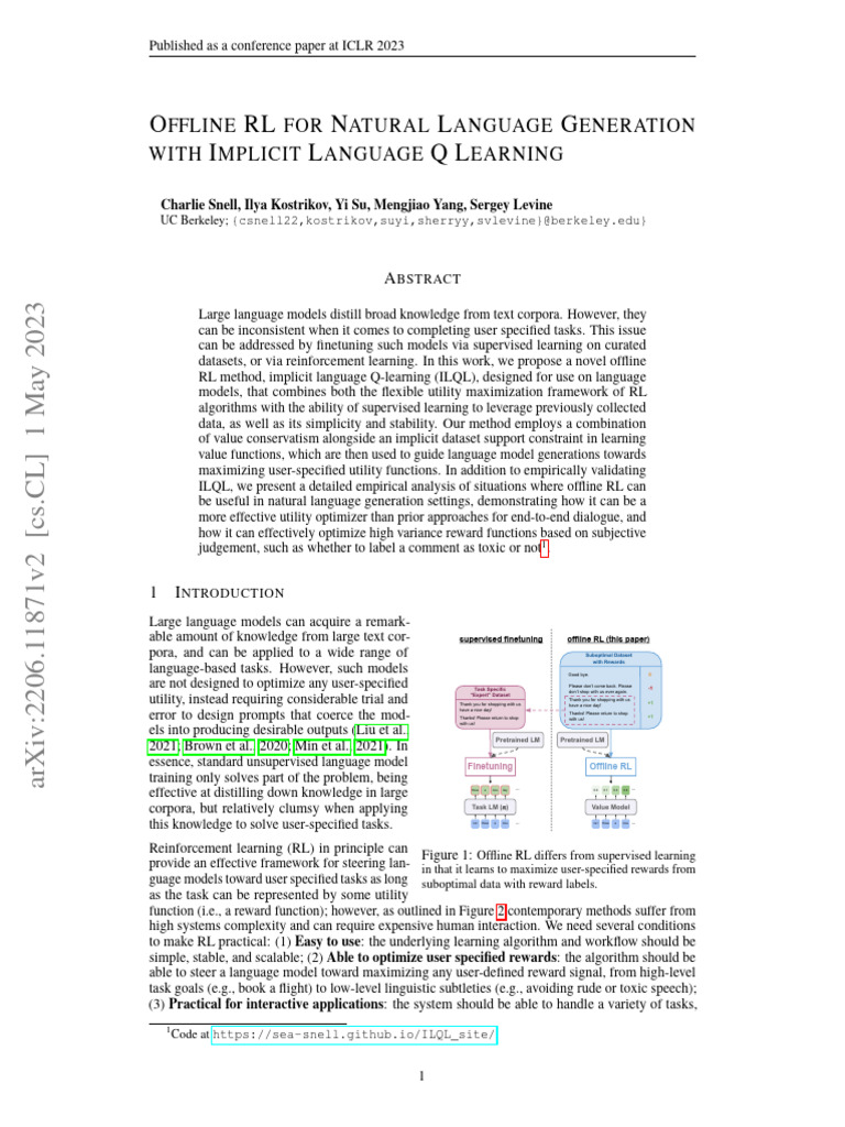 O RL N L G I L QL: Ffline FOR Atural Anguage Eneration With Mplicit ...