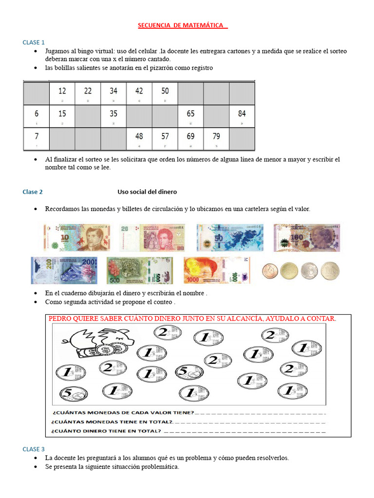 Secuencia de Matemática 1 | PDF