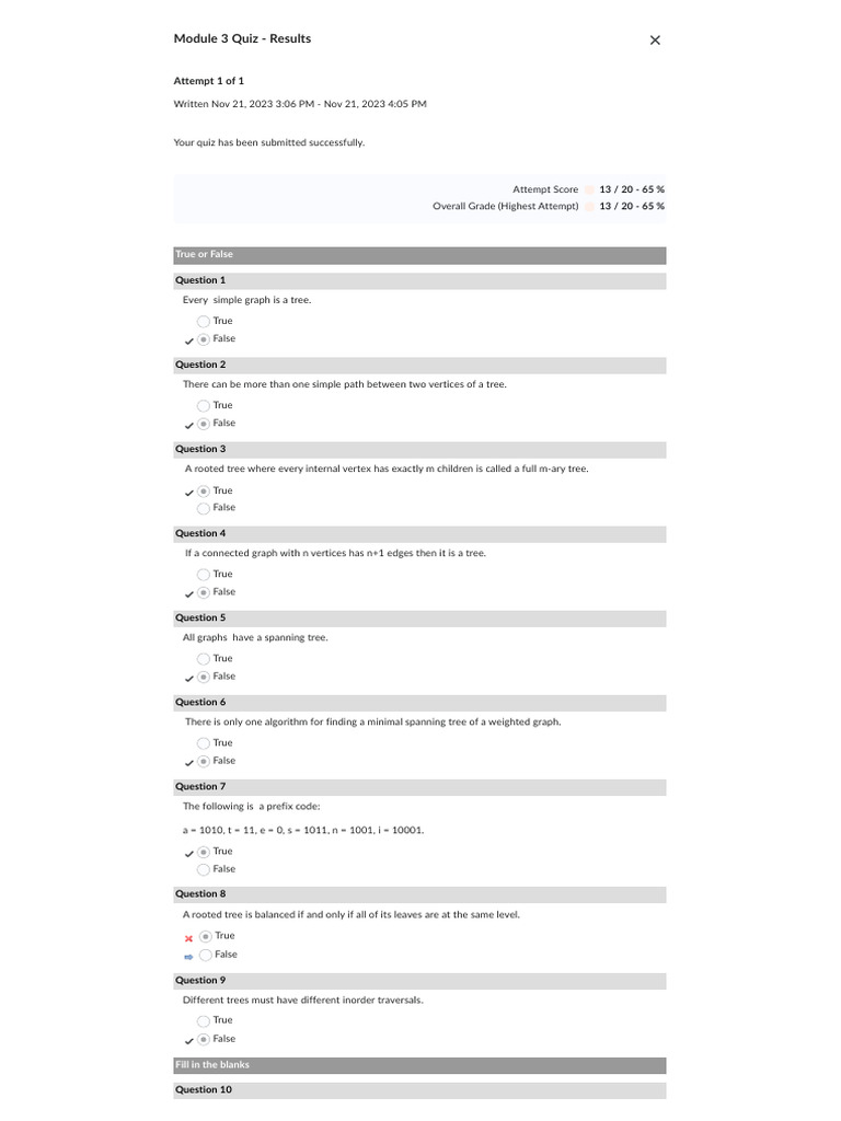 Module 3 quiz results pdf mathematical relations algorithms